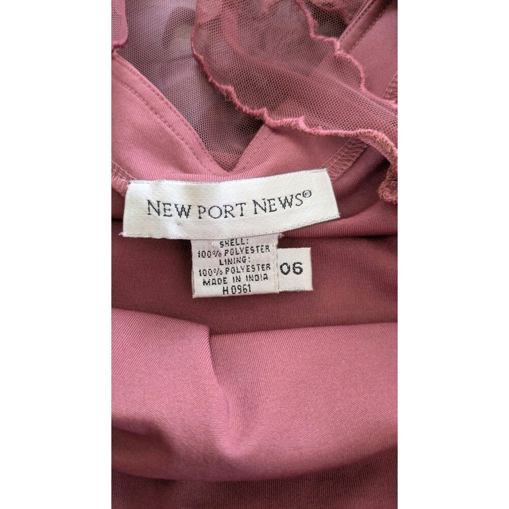 Vintage Newport News Beaded Mesh Dress Sz 6 Romantic Ethereal Floral Embroidered - Picture 5 of 9